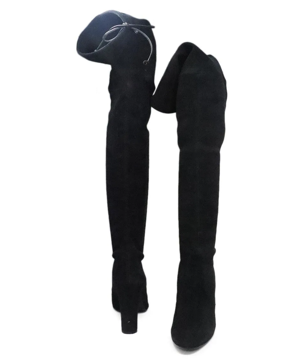 Stuart Weitzman Black Suede Knee High Boots sz 8