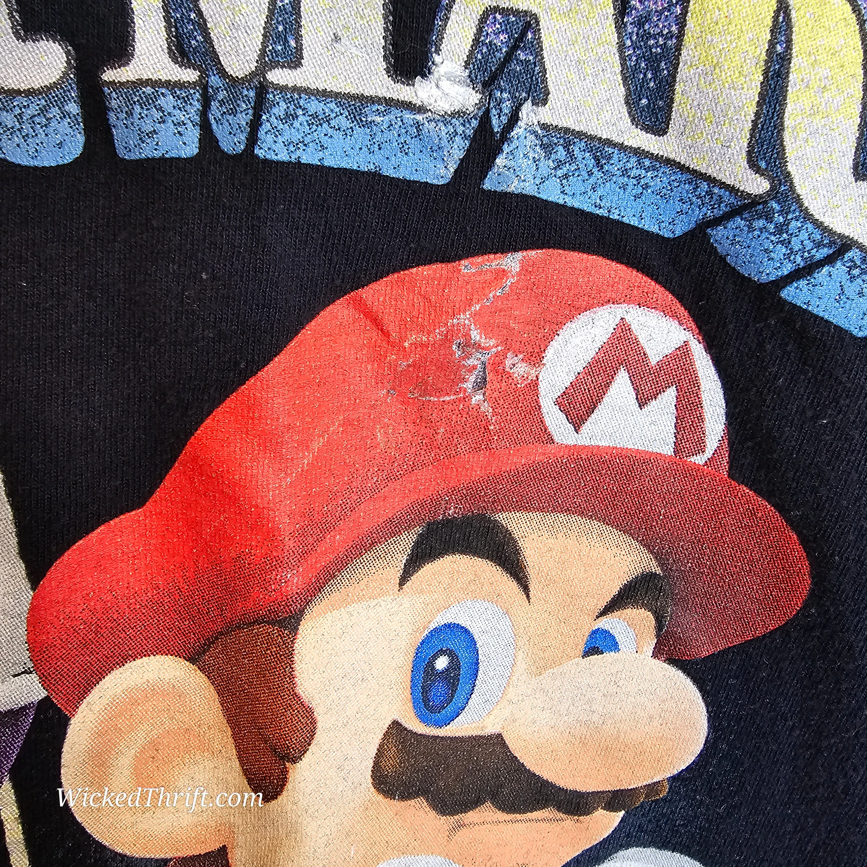 SUPER MARIO Black Tee M *AS IS*