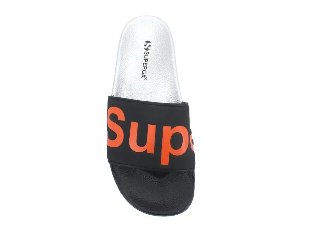 SUPERGA 1908-PUU Ciabatta Silver Black Orange S111I3W