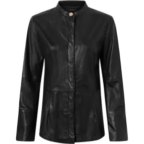 Tamie LS Regular fitting Leather Shirt / 50986 - Black (Nero)