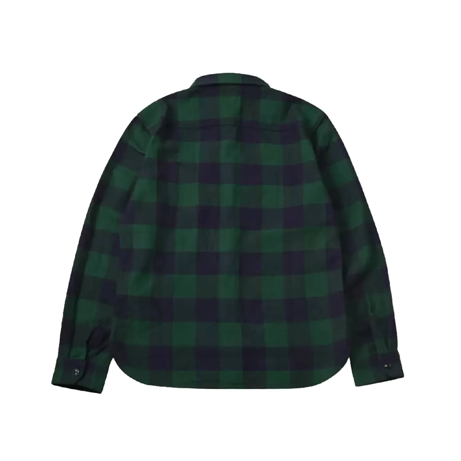 The Flat Head FN-SNR-101L Block Check Flannel Shirt Navy/Green