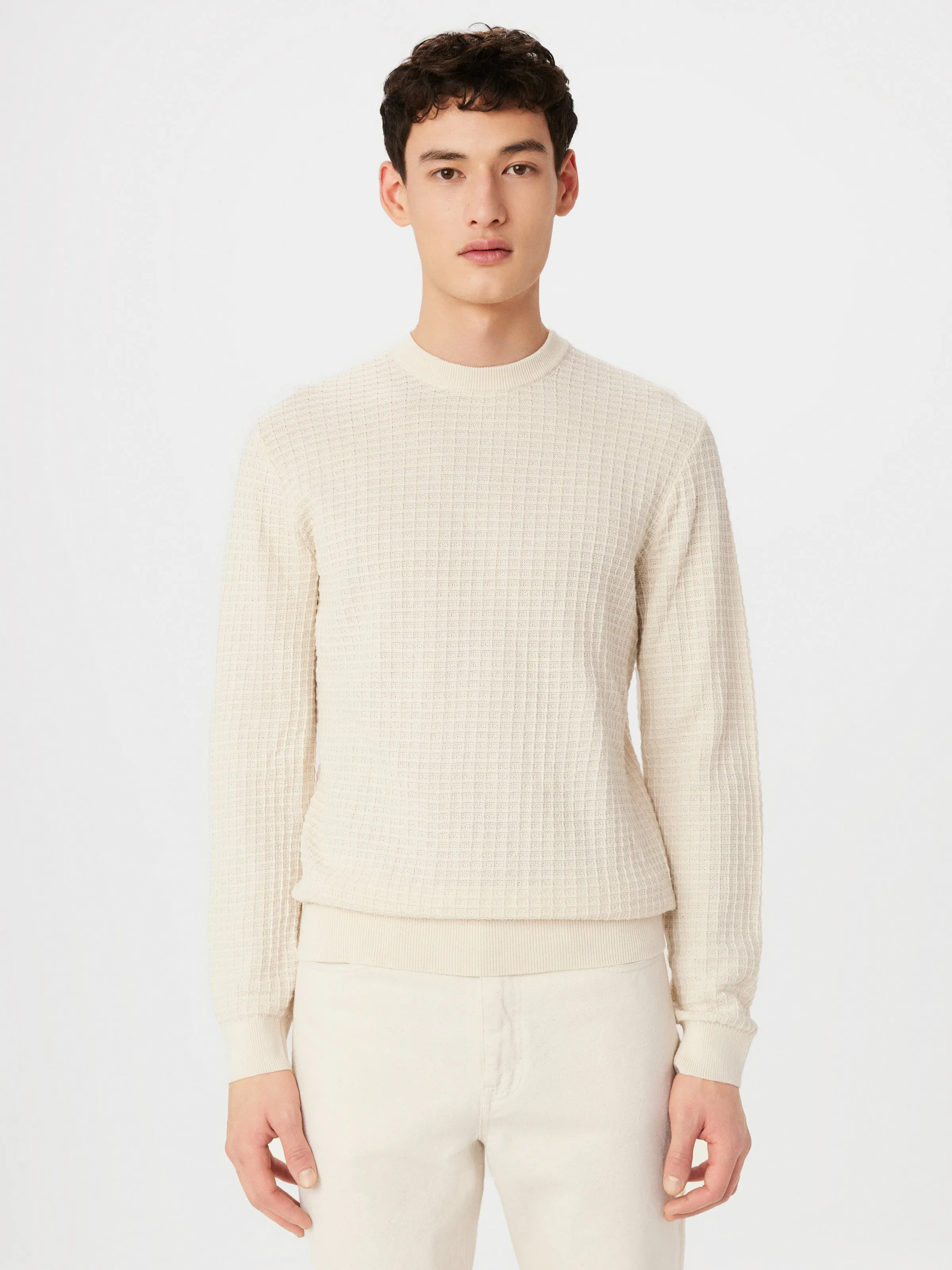 The SeaCell™ Waffle Sweater in Oatmeal