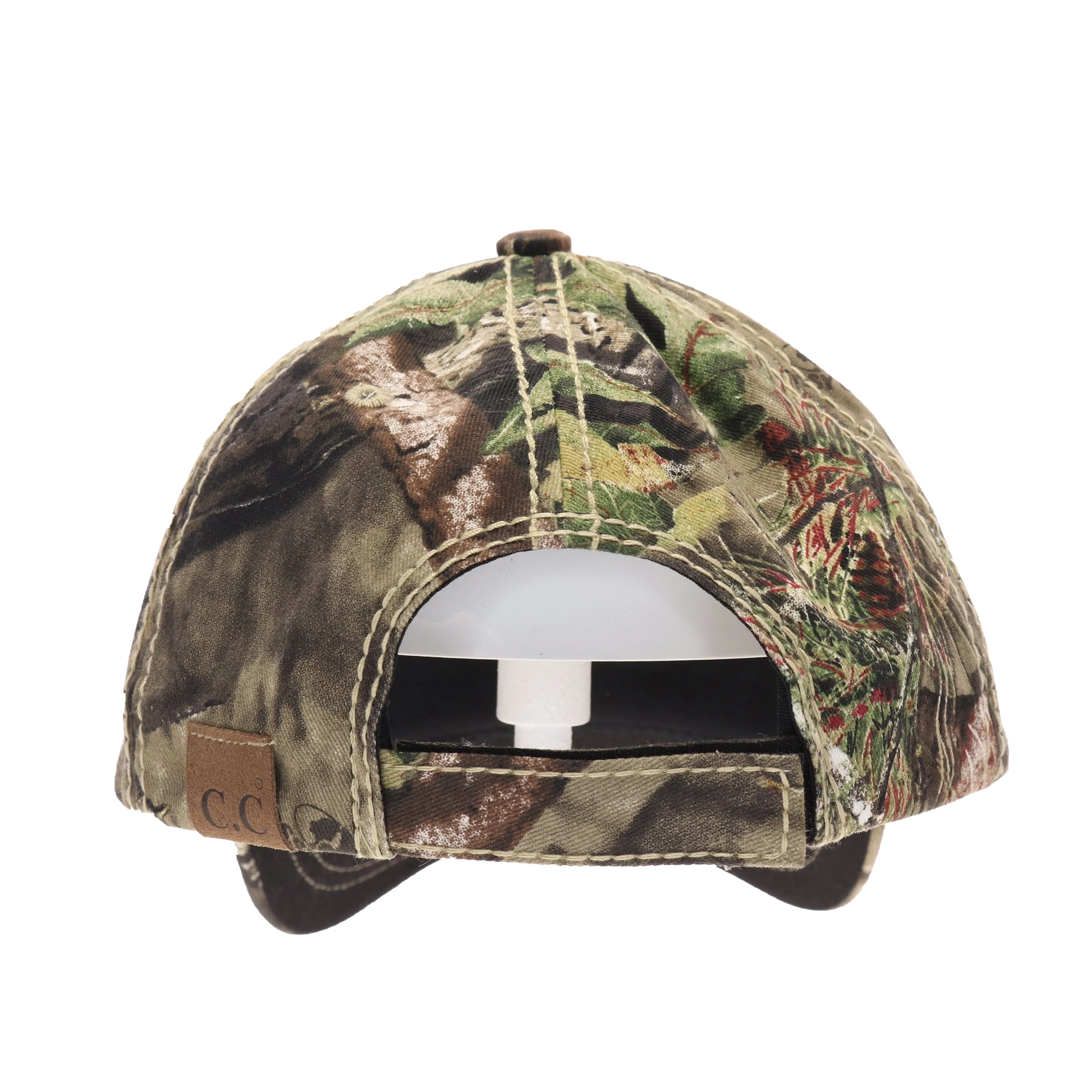 Thin Blue Line Flag Mossy Oak Camouflage Ball Cap