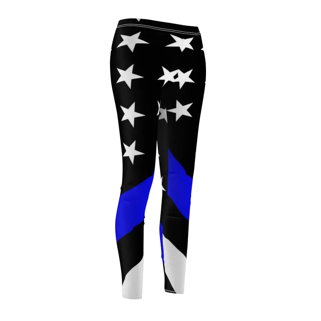 Thin Blue Line Flag Women's Casual Leggings