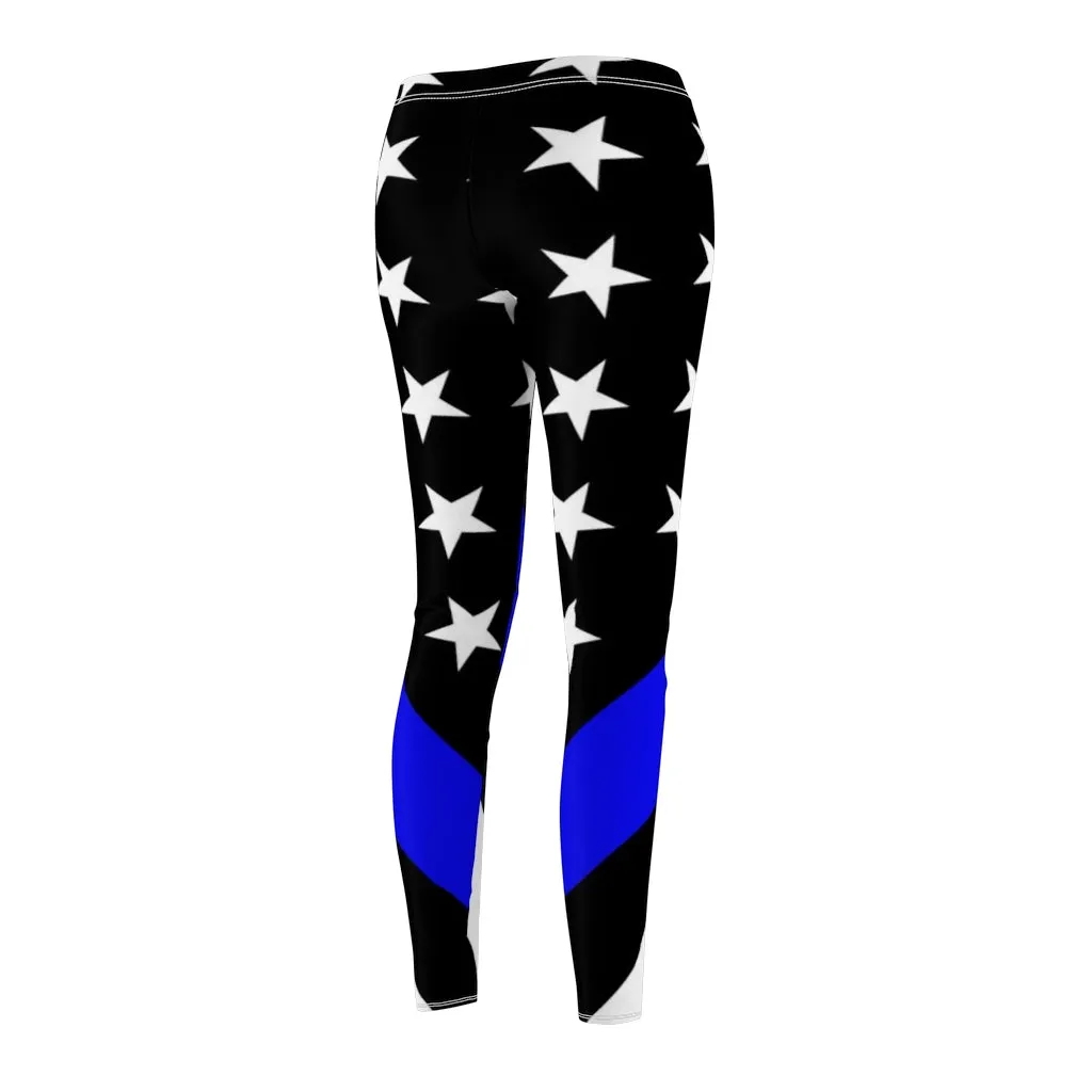 Thin Blue Line Flag Women's Casual Leggings