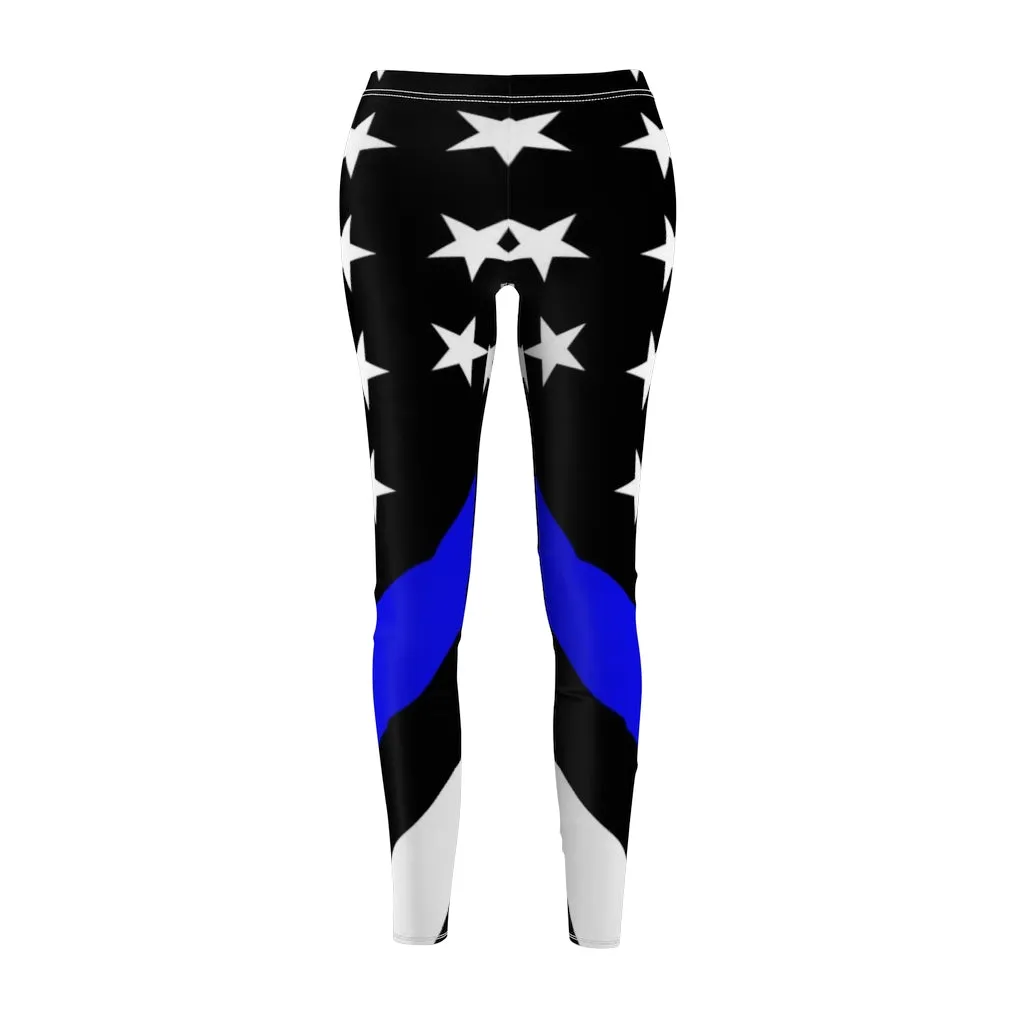 Thin Blue Line Flag Women's Casual Leggings