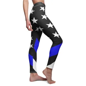 Thin Blue Line Flag Women's Casual Leggings