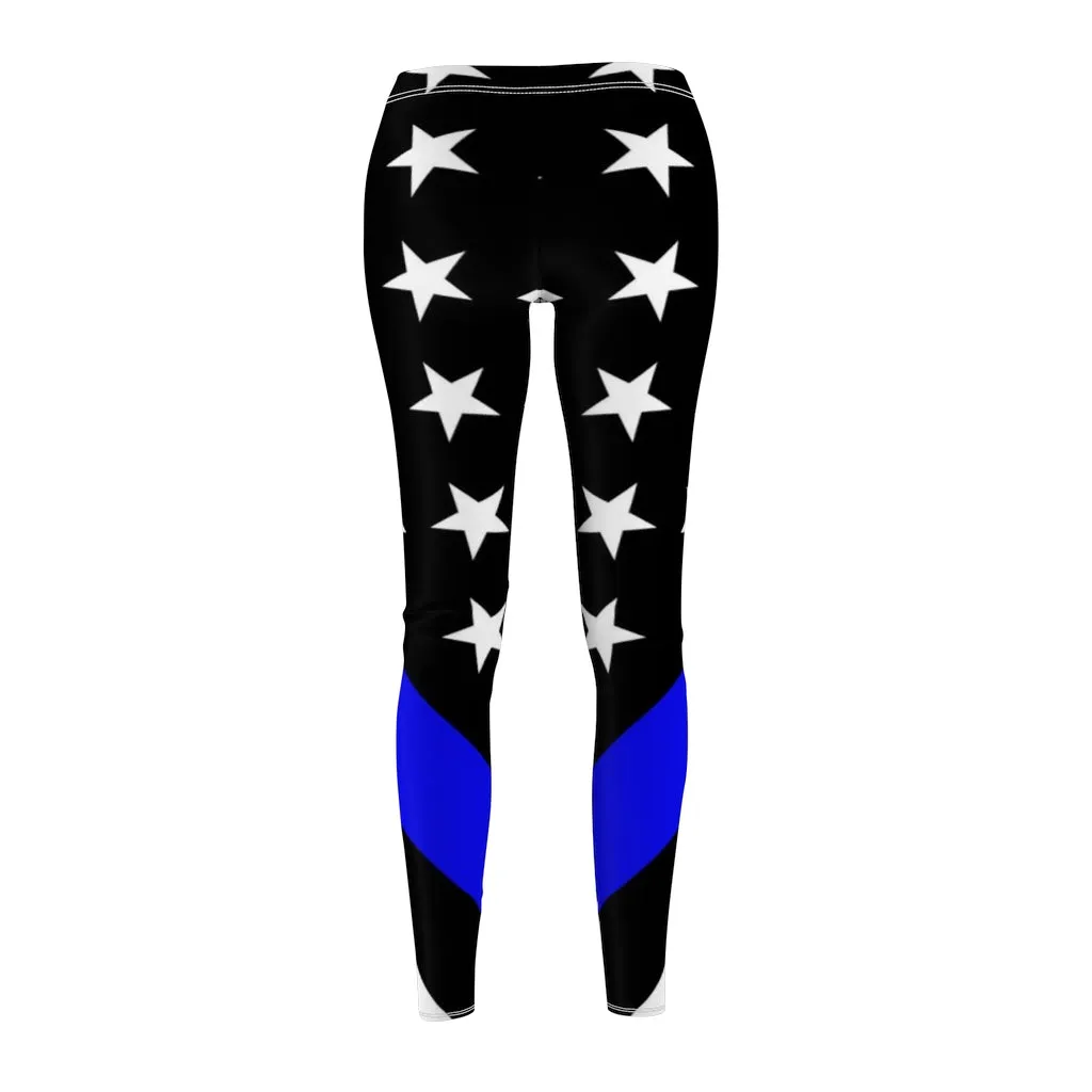 Thin Blue Line Flag Women's Casual Leggings