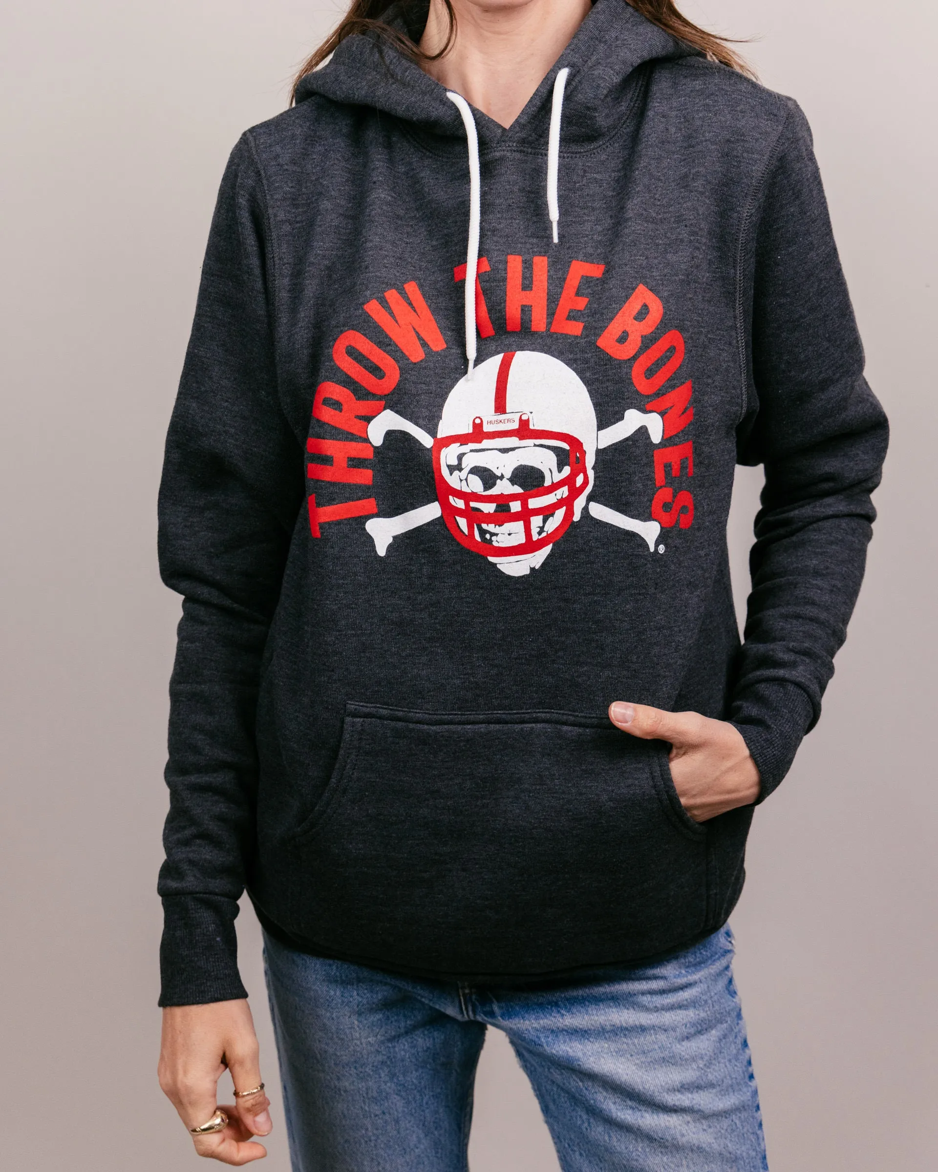 Throw the Bones Nebraska Football Black Hoodie