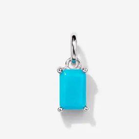 Turquoise December Birthstone Silver Charm