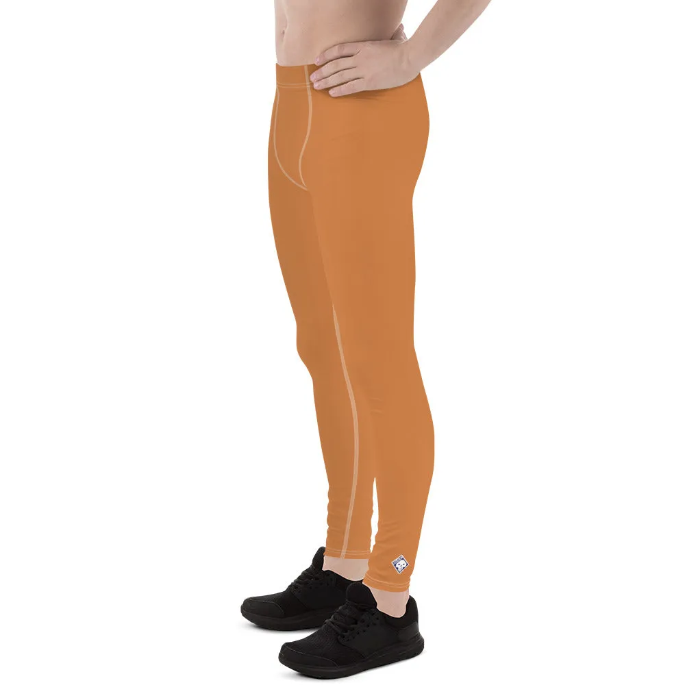 Urban Chic: Solid Color Workout Leggings for Him - Raw Sienna