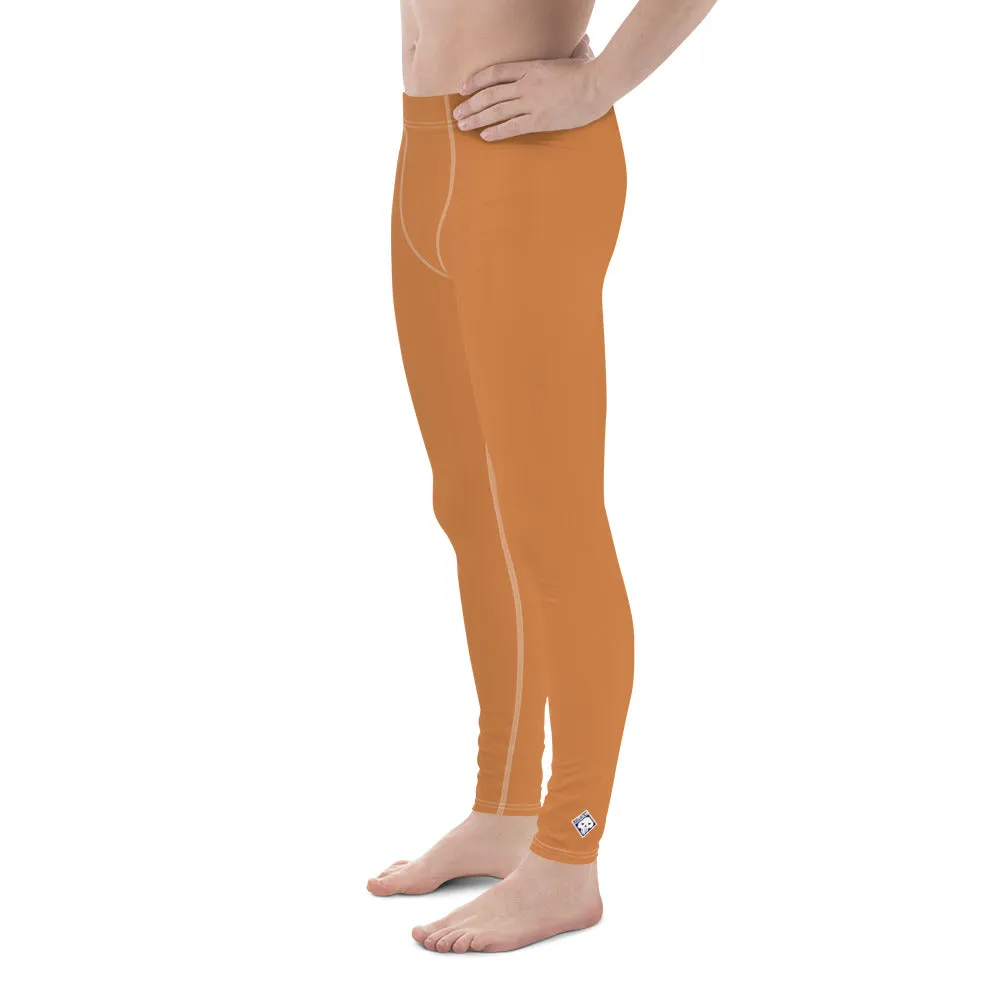 Urban Chic: Solid Color Workout Leggings for Him - Raw Sienna