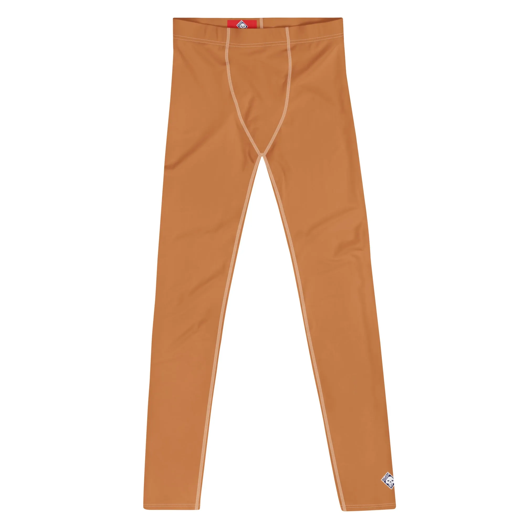 Urban Chic: Solid Color Workout Leggings for Him - Raw Sienna