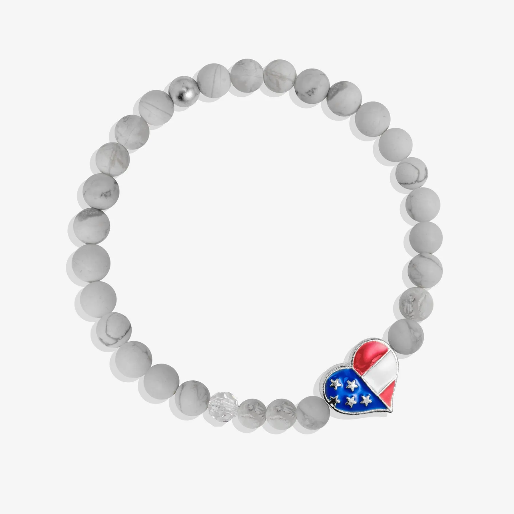 USA Love White Stretch Bracelet