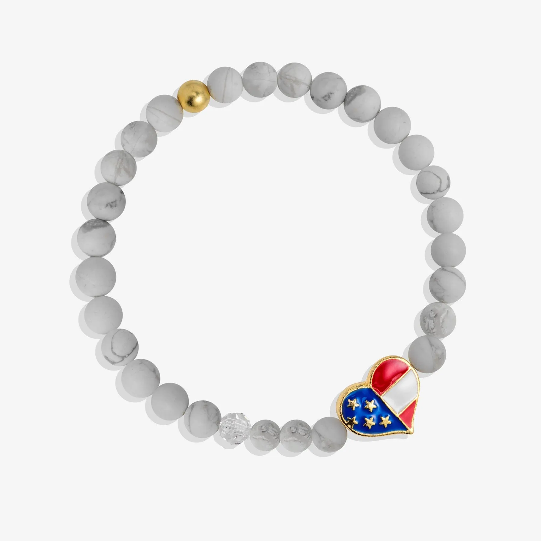 USA Love White Stretch Bracelet