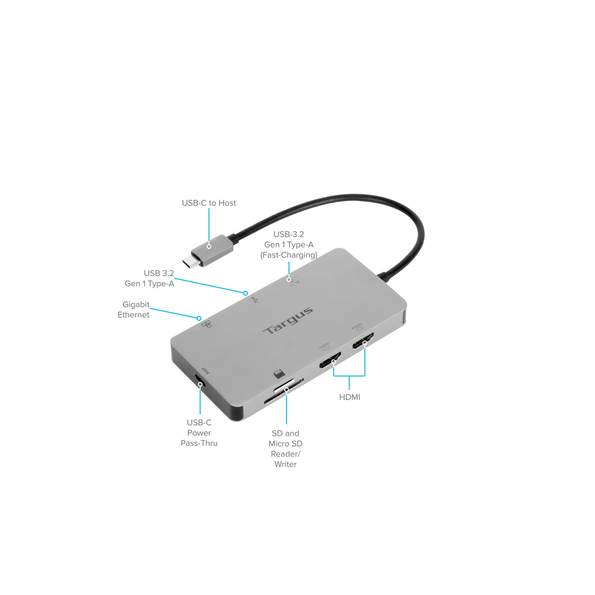 USB-C Dual HDMI 4K Docking Station with 100W PD Pass-Thru