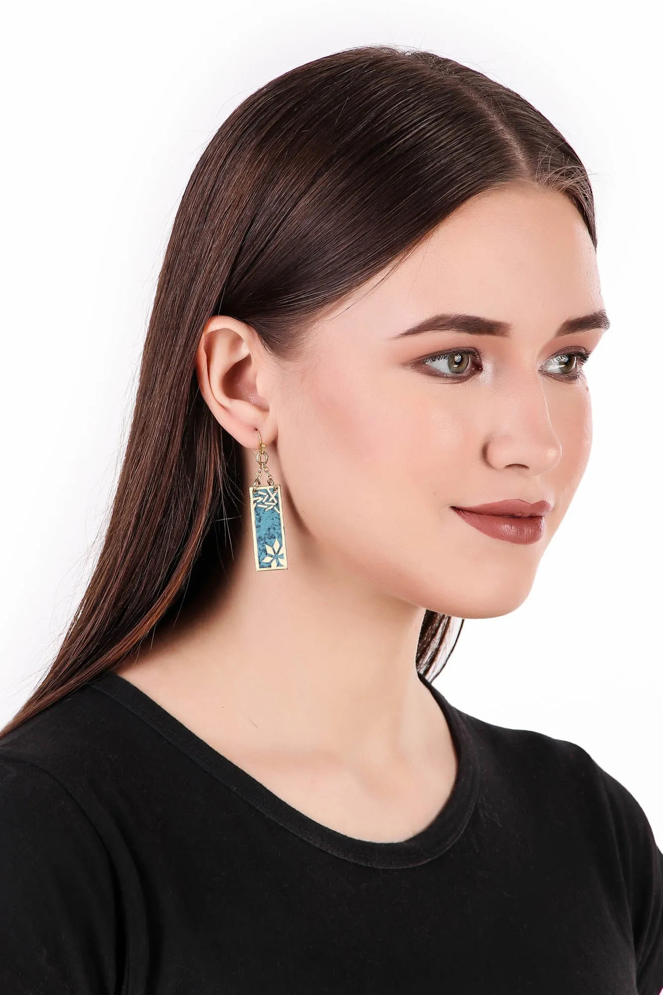 Vaatika rectangle earrings, blue