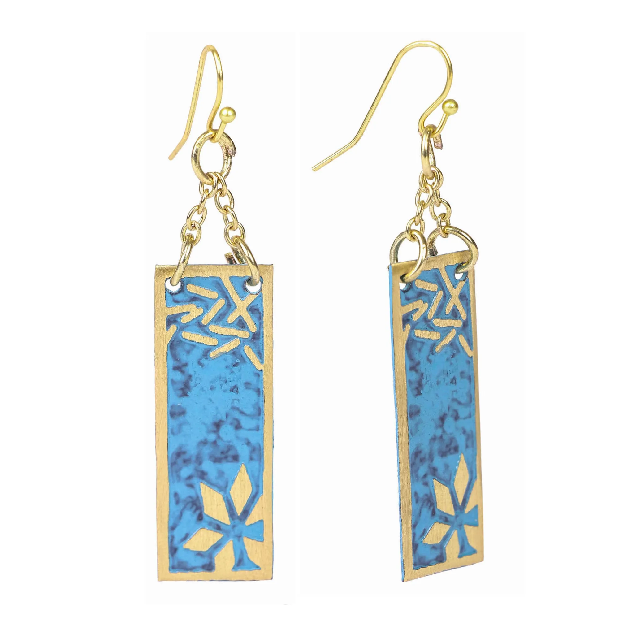 Vaatika rectangle earrings, blue