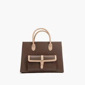 Veda Two-Tone Buckle Satchel Bag