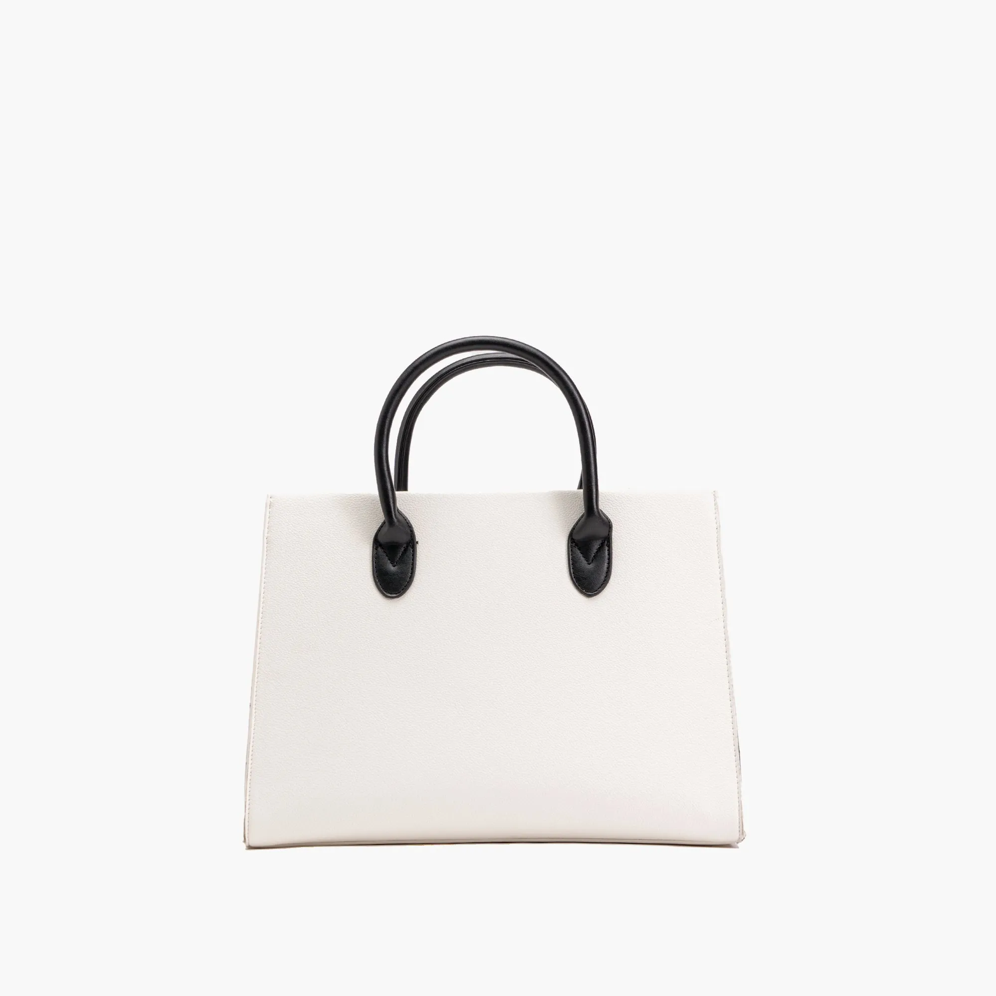 Veda Two-Tone Buckle Satchel Bag