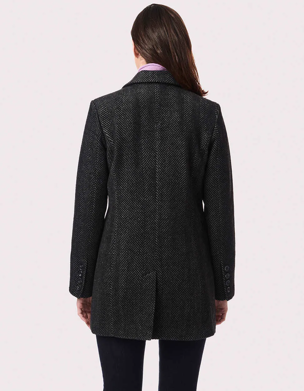 Vegan Wool Herringbone Blazer Jacket