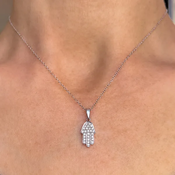 Vintage Diamond Hamsa Pendant