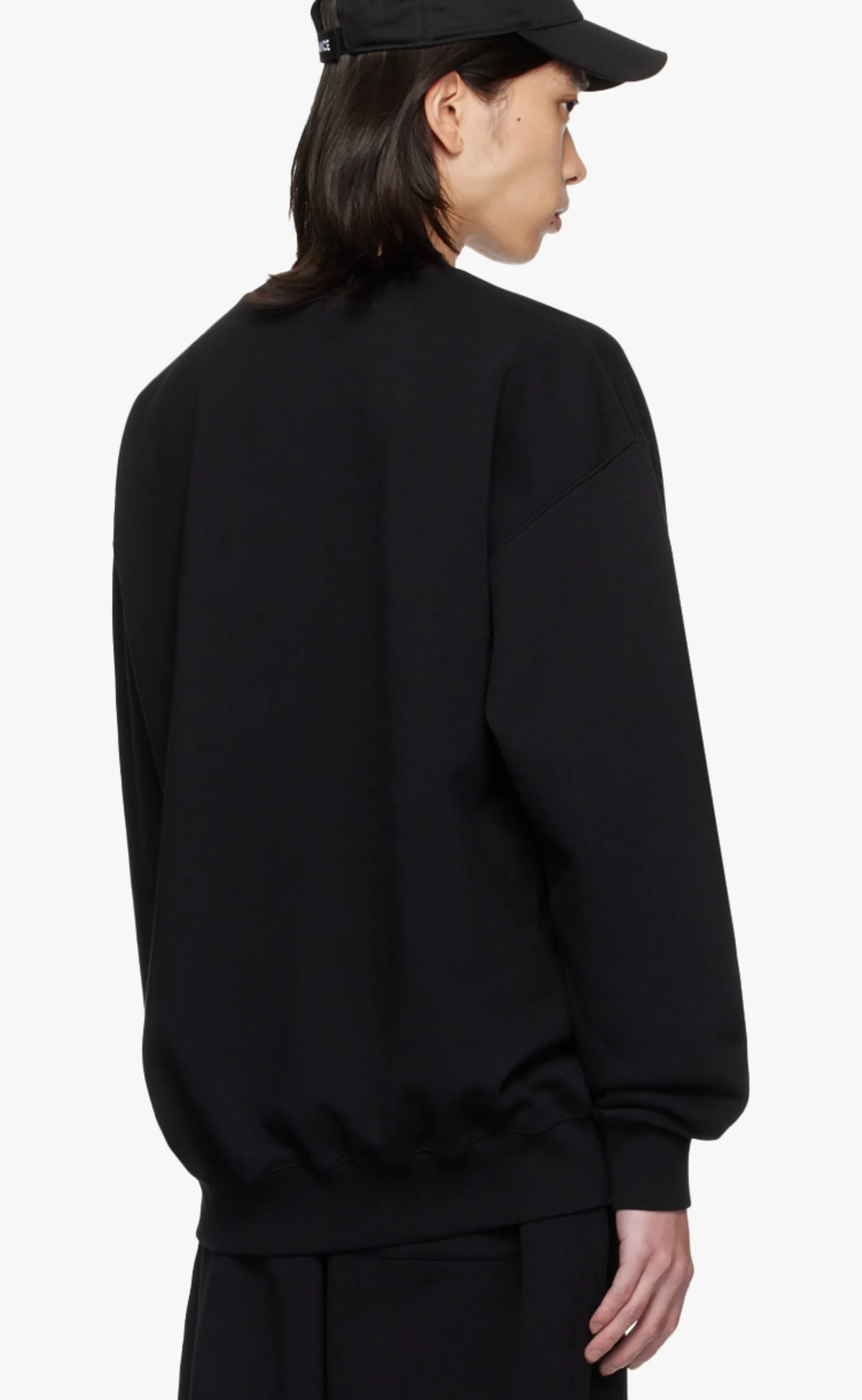 VTMNTS PARIS EMBROIDERED BLACK CREWNECK