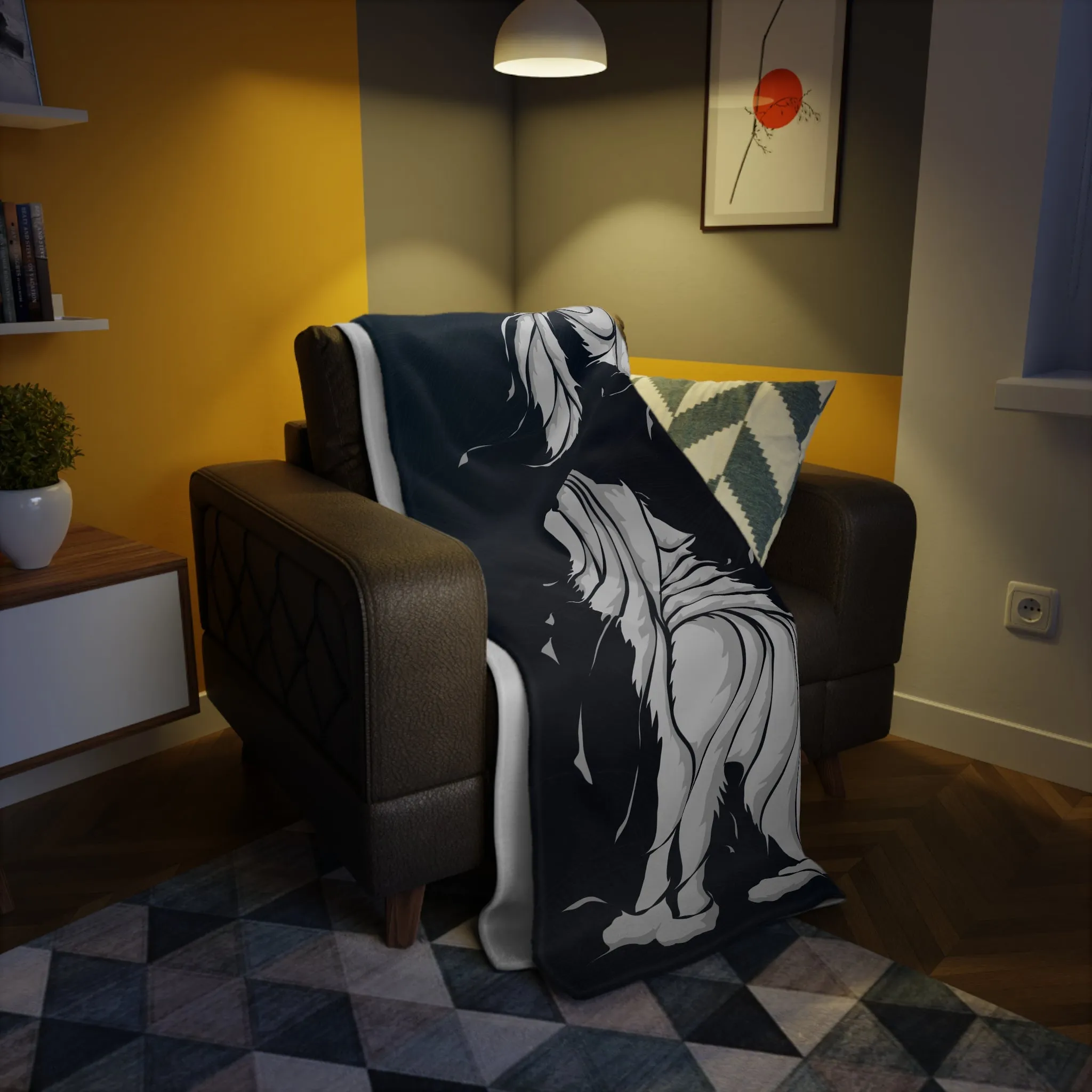 Wolves Velveteen Plush Throw Blanket