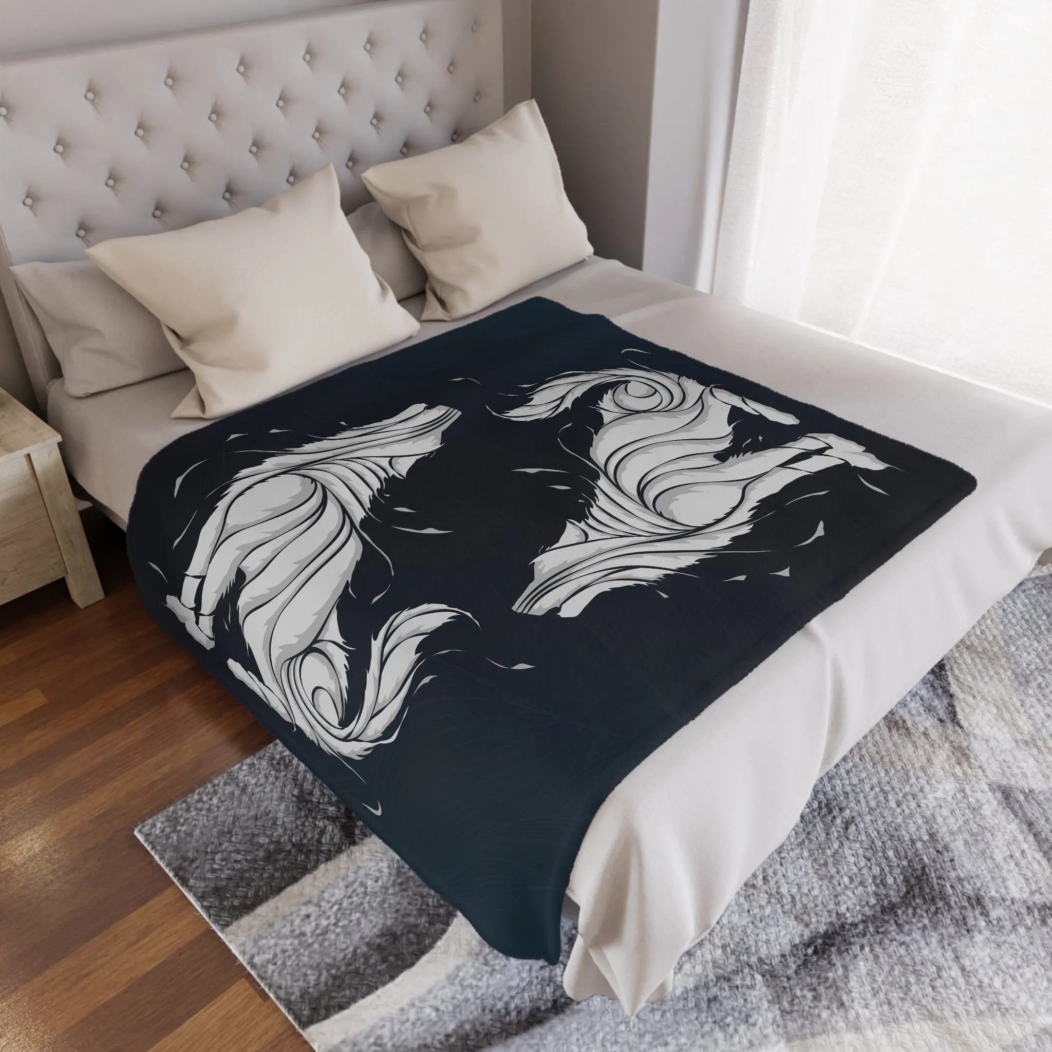 Wolves Velveteen Plush Throw Blanket