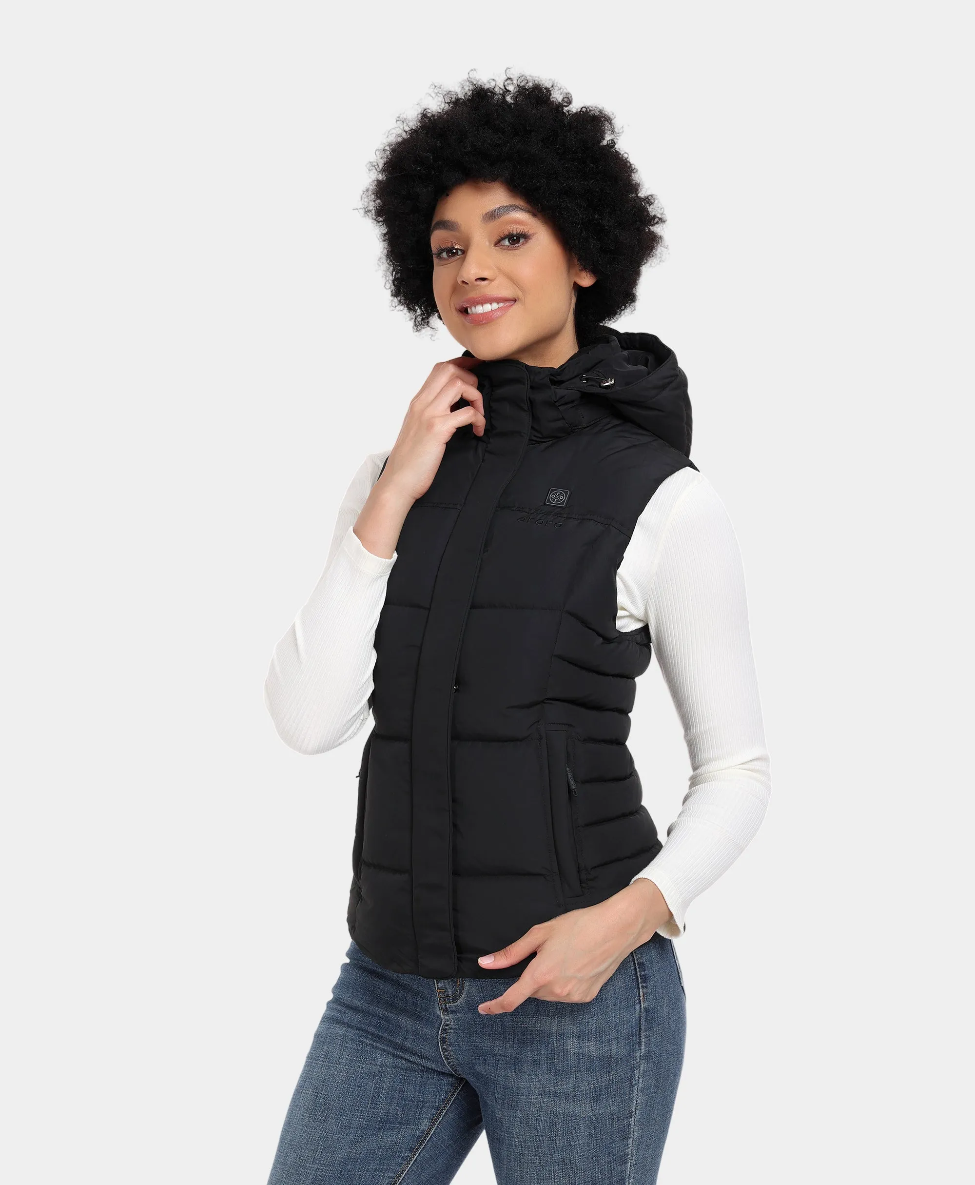 Women's Heated Down Vest - Black/Gray (Apparel Only)