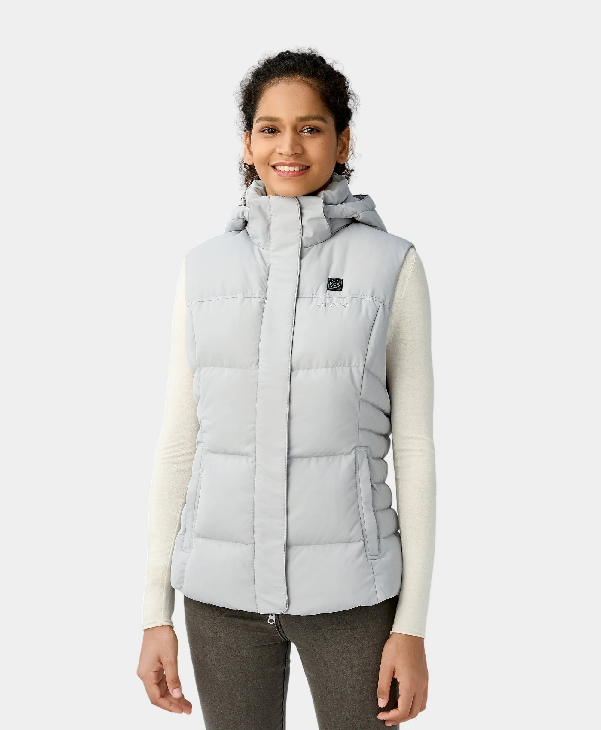 Women's Heated Down Vest - Black/Gray (Apparel Only)