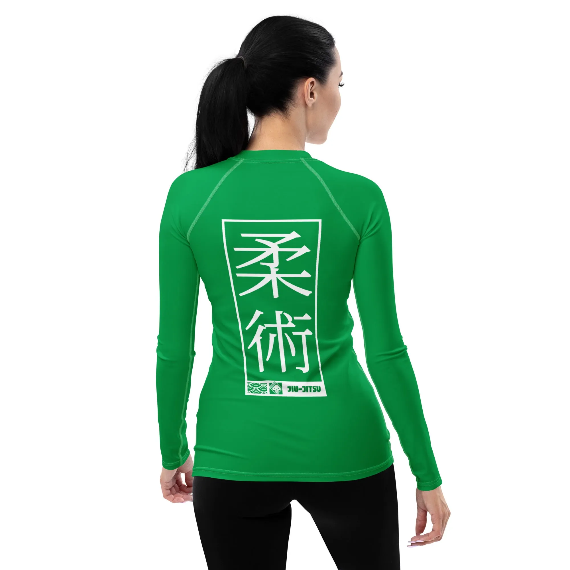 Womens Long Sleeve BJJ Rash Guard - Jiu-Jitsu 009 - Jade