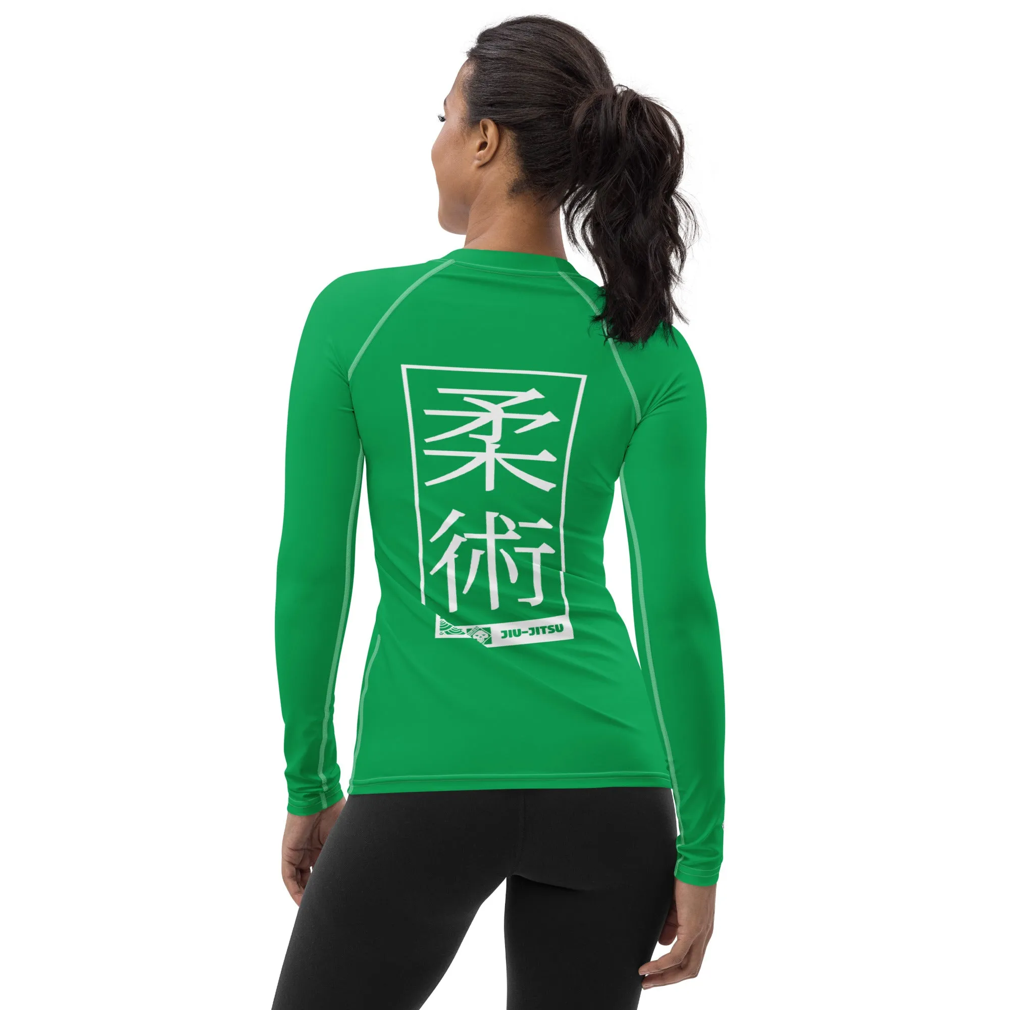 Womens Long Sleeve BJJ Rash Guard - Jiu-Jitsu 009 - Jade