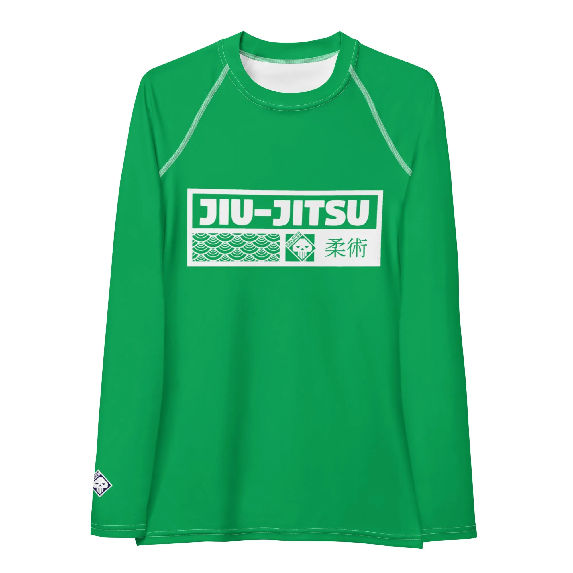 Womens Long Sleeve BJJ Rash Guard - Jiu-Jitsu 009 - Jade