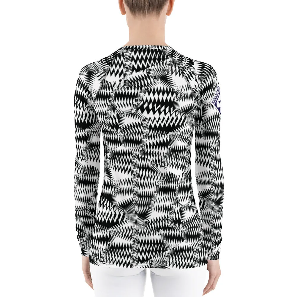 Women's Long Sleeve Razzle Dazzle Camouflage Rash Guard