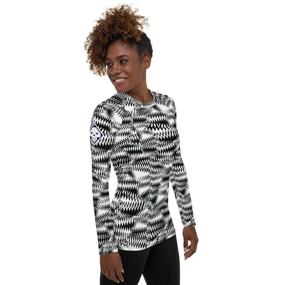 Women's Long Sleeve Razzle Dazzle Camouflage Rash Guard