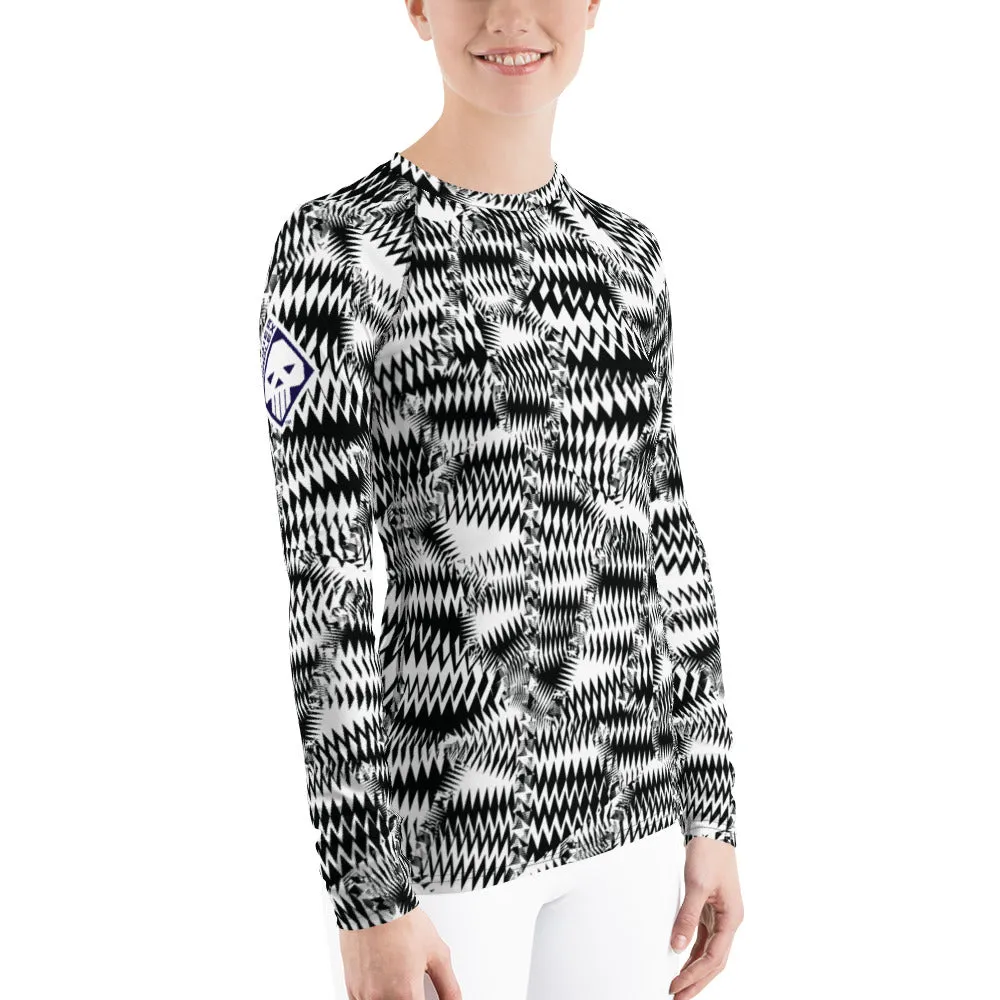 Women's Long Sleeve Razzle Dazzle Camouflage Rash Guard