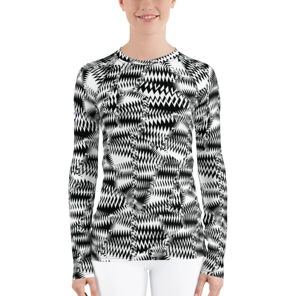 Women's Long Sleeve Razzle Dazzle Camouflage Rash Guard