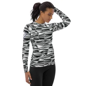 Women's Long Sleeve Razzle Dazzle Camouflage Rash Guard