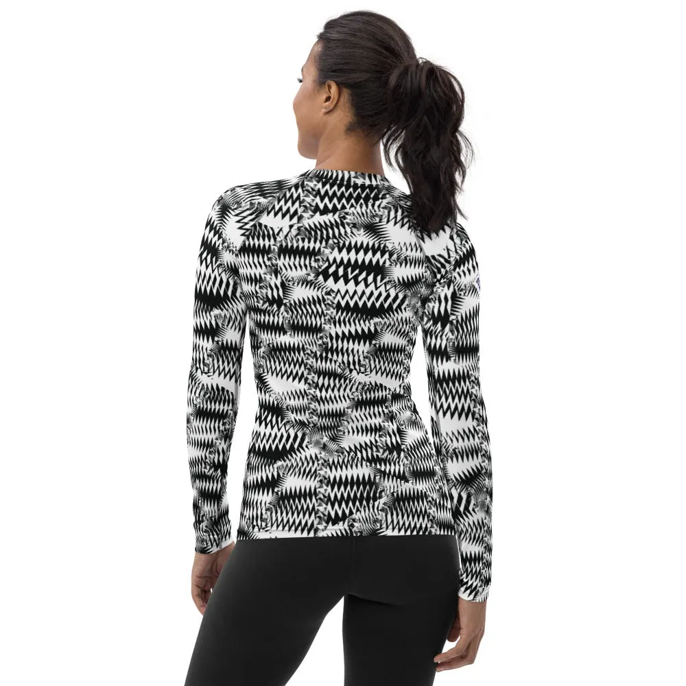 Women's Long Sleeve Razzle Dazzle Camouflage Rash Guard