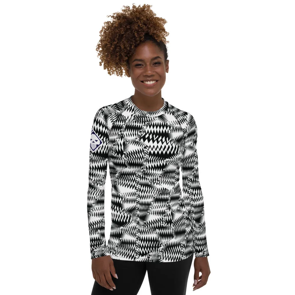 Women's Long Sleeve Razzle Dazzle Camouflage Rash Guard