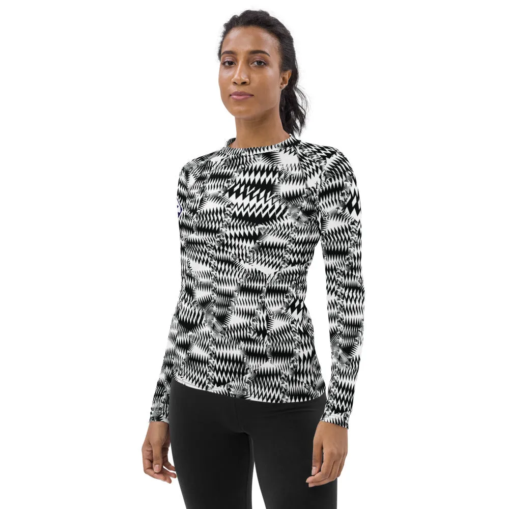 Women's Long Sleeve Razzle Dazzle Camouflage Rash Guard