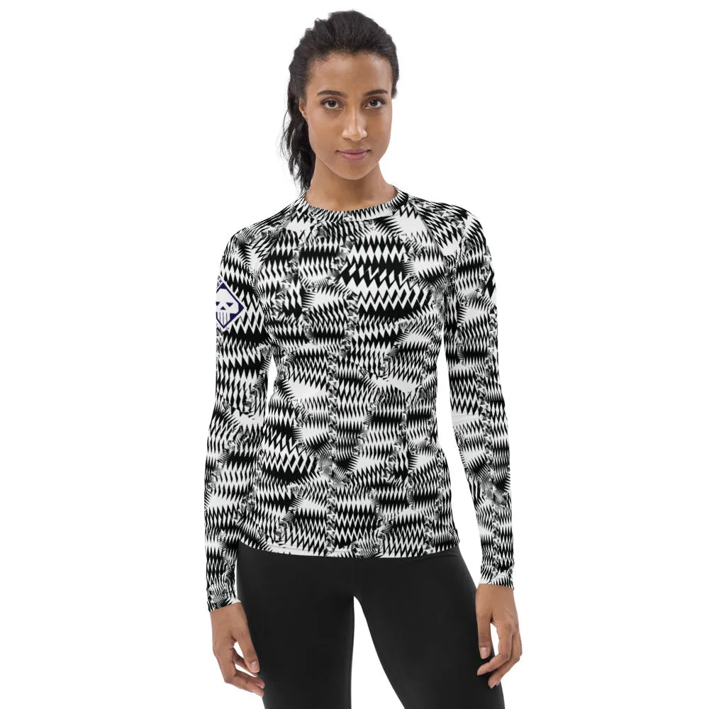 Women's Long Sleeve Razzle Dazzle Camouflage Rash Guard